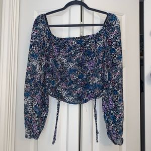 Floral Peasant Crop Top